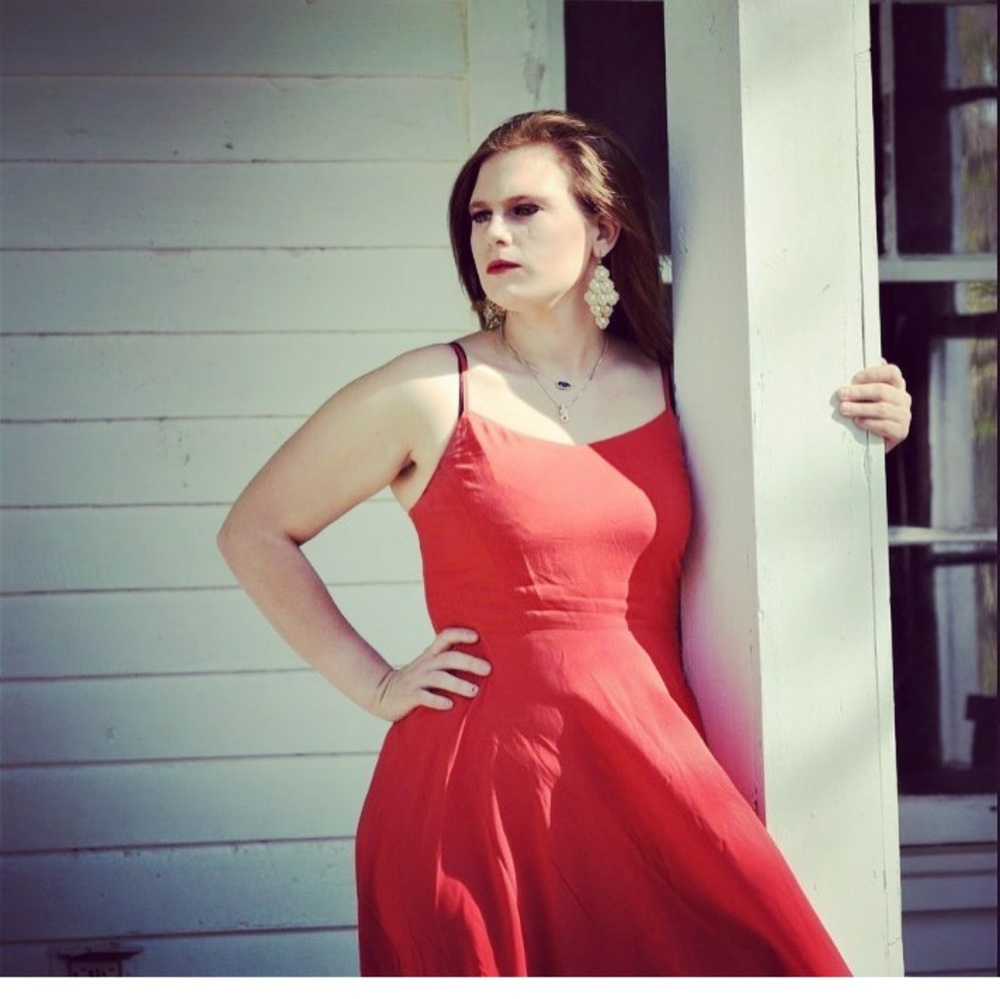 Red mini dress